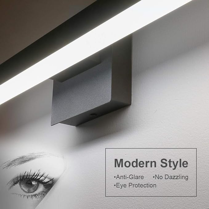 Aipsun 31.5in/26W Modern Black Vanity Light LED Bathroom Vanity Light Fixtures Wall Light for Bathroom (White Light 6000K)