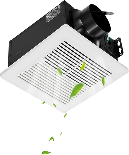 VEVOR Bathroom Exhaust Fan, 80 CFM Bathroom Vent, Low-Noise, Premium Motor Ceiling Fan, Standard 4-inch Duct Interface for Laundry Room, Storage Room, Home Ventilation, White