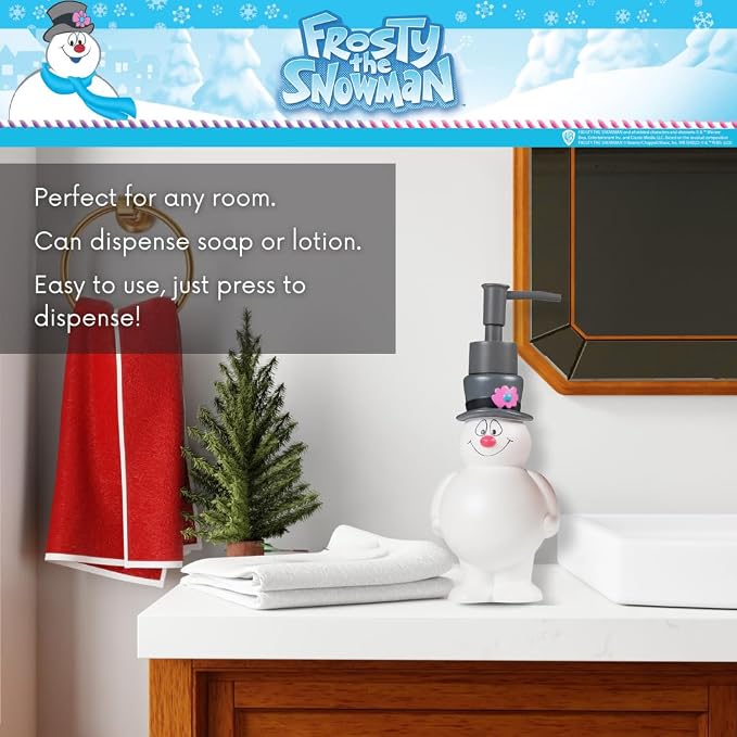 Frosty The Snowman Holiday Christmas Soap/Lotion/Hand Sanitizer Resin Pump Dispenser, 13 Ounces, (Officially Licensed Product) by Franco