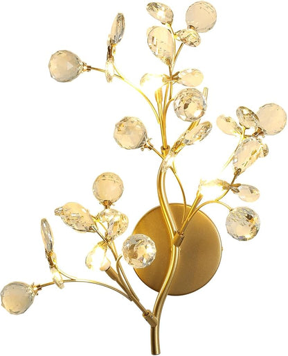 3-Light Gold Crystal Wall Sconce ModernVanity Light for Living Room BedroomHallway Bathroom Dressing Table