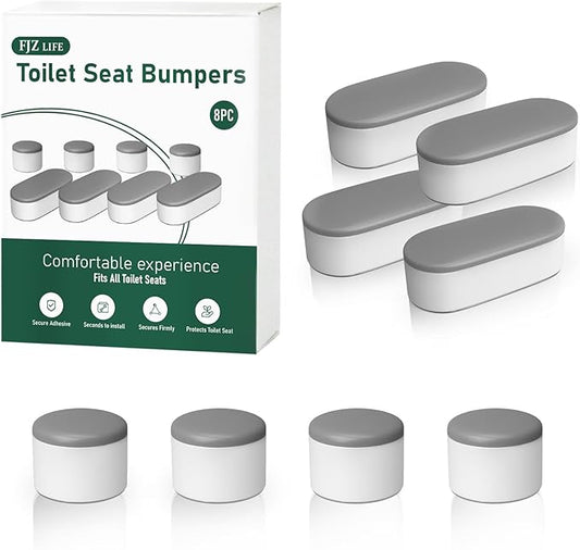 Toilet Seat Bumpers For Bidet And Lid Attachment Replacement,8 Pcs Universal Non-Slip Toilet Seat Spacers:For Bidet & Toilet Lid,Strong Adhesive,Prevent Damage