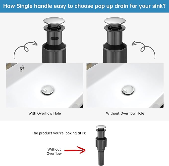 RUMOSE Tall Polished Chrome Bathroom Faucet with Pop Up Drain Modern Single Handle One Hole Bathroom Vessel Sink Faucet Waterfall Spout Rv Lavatory Vanity Faucet Deck Mount Mixer Tap, Stainless Steel