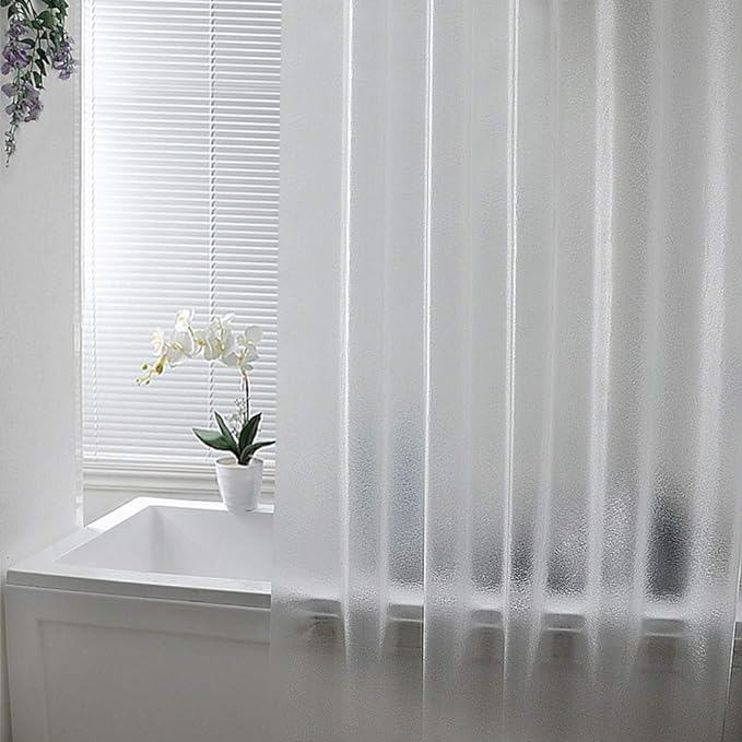 AooHome Shower Stall Curtain Liner for Small Size 48x72 Inch, 8G Eva RV Shower Curtain Frosted Pattern, Narrow Standing Single Water Repellent Shower Liner, Semi Transparent