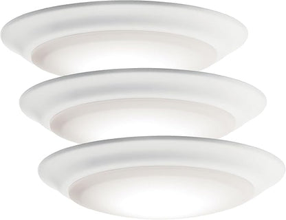 Kichler Gen I LED Downlight, 7.5" Ceiling Flush Mount Interior Dimmable Light, 2700K, (7.5" x 1.5"), White, 43846WHLED27 (Pack of 3)