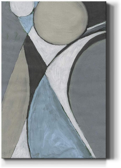 Renditions Gallery Canvas Abstract Wall Art Home Modern Decorations Paintings Blue Grey Soft Jewel Geometric Canvas Wall Hanging Artwork Prints for Bedroom Living Room Office - 24"x36" LT02