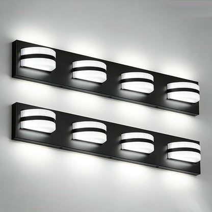 LED Bathroom Vanity Light, 360°Rotatable, Nature White 5000K 4Light, Black Modern Matte Bathroom Lighting Fixtures, Over Mirror Vanity Lights ETL Certified