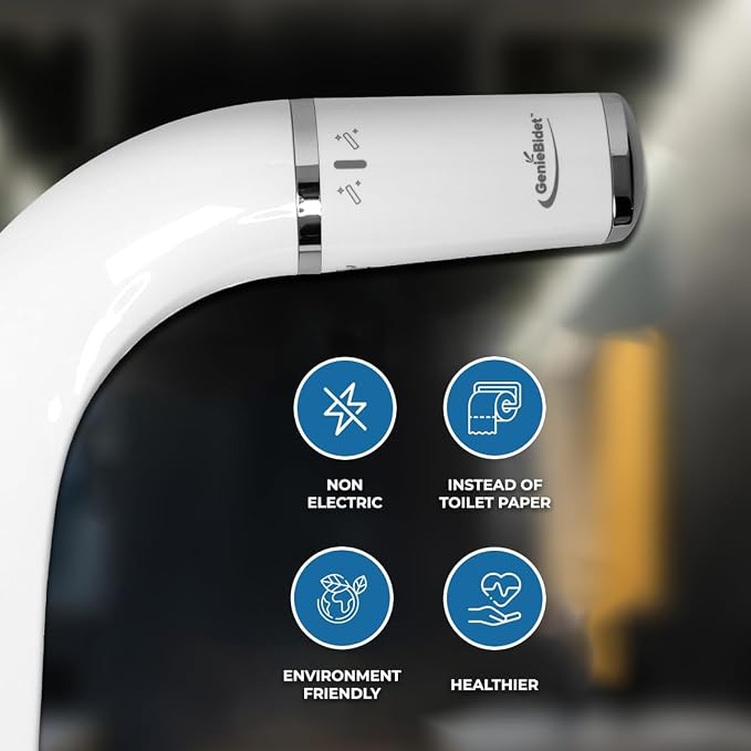 Bidet Attachment for Toilet, Ultra-Slim Self Cleaning Toilet Bidet with Separate Rear & Feminine Cleansing Nozzles, Includes Travel Bidet & 4 Accent Rings (Right-Handed)