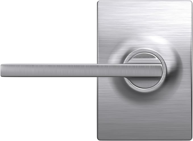 Schlage F10 LAT 626 CEN Latitude Door Lever with Century Trim, Hall & Closet Passage Lock, Satin Chrome