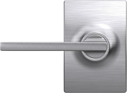 Schlage F10 LAT 626 CEN Latitude Door Lever with Century Trim, Hall & Closet Passage Lock, Satin Chrome