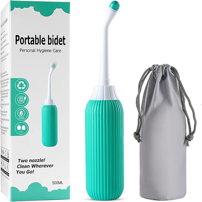 Generic Green Bidet Portable Bidet for Travel, Handheld Jet Spray, 500ml Capacity, Peri Bottle for Postpartum Care, Outdoor Use, Reusable Sprayer