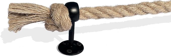 18'' Nautical Rope Towel Bar Black Coastal Towel Rack Unique Knot for Nautical Bathroom Decor Wall Mounted Bathroom Accessories Towel Holder