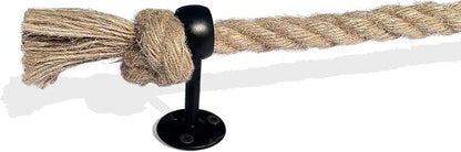 26'' Beach Rope Towel Rack–Nautical Coastal Towel Bar Unique Knot for Bathroom Decor Accessories Black Farmhouse Towel Holder Wall Mounted