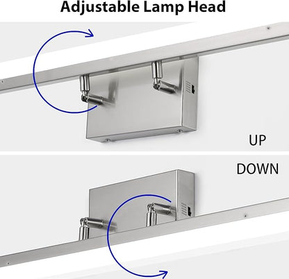 36in LED Vanity Light, Dimmable 36W 3000K-5000K 5CCT Modern Makeup Vanity Lighting Fixture, Brushed Nickel Adjustable Light Bar Over Mirror