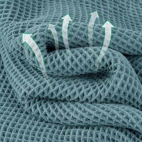 MICROFI Microfiber Waffle Bath Towels, 4 Pieces, Soft, Absorbent, Fast Drying, Lint Free 430 GSM (27''x55''/68.58 cm x139.7 cm)