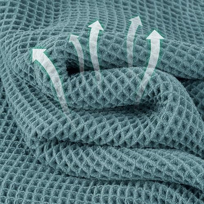 MICROFI Microfiber Waffle Bath Towels, 4 Pieces, Soft, Absorbent, Fast Drying, Lint Free 430 GSM (27''x55''/68.58 cm x139.7 cm)
