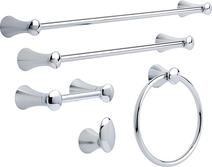 Delta Lahara (1-Pack) Toilet Paper Holder Polished Chrome Tissue Roll Holder for Bathroom Organization and Storage Pivoting Toilet Tissue Holder Wall Bathroom Accessories 73850