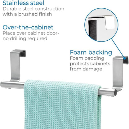 iDesign Orbinni Steel Over the Door Organizer, Valet Storage Hook for Bedroom, Closet, Bathroom, 4" x 8.3" x 11", Rose Gold