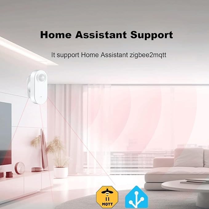 Haozee Smart Motion Sensor, Zigbee PIR Motion Sensor with Illumination | High Sensitivity, Real-time Detection, Zigbee Hub Required, Supports Home Assistant, Smartthings,Hubitat