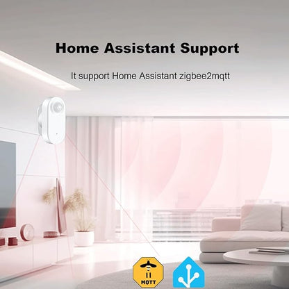 Haozee Smart Motion Sensor, Zigbee PIR Motion Sensor with Illumination | High Sensitivity, Real-time Detection, Zigbee Hub Required, Supports Home Assistant, Smartthings,Hubitat