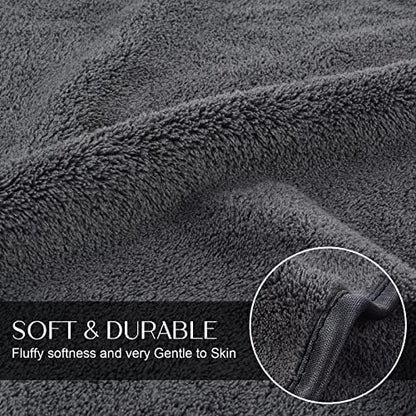 KinHwa Gray Hand Towels for Bathroom, Microfiber Face Towels, 16x30 Inch