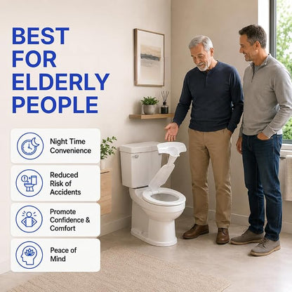 True Toilet® Toilet Seat with Urinal Attachment for Seniors, Special Needs & Medical Use – Splash-Free Hygiene Support Solution for Reduced Urine Splatter (Elongated)