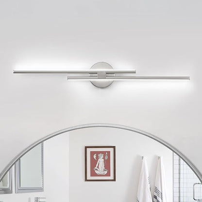 EDISLIVE Dimmable Modern LED Vanity Light Fixtures Bathroom Vanity Wall Lighting, 31.5 in Mirror Vanity Lighting Fixtures for Bathroom Bedroom Makeup Living Room,Nickel