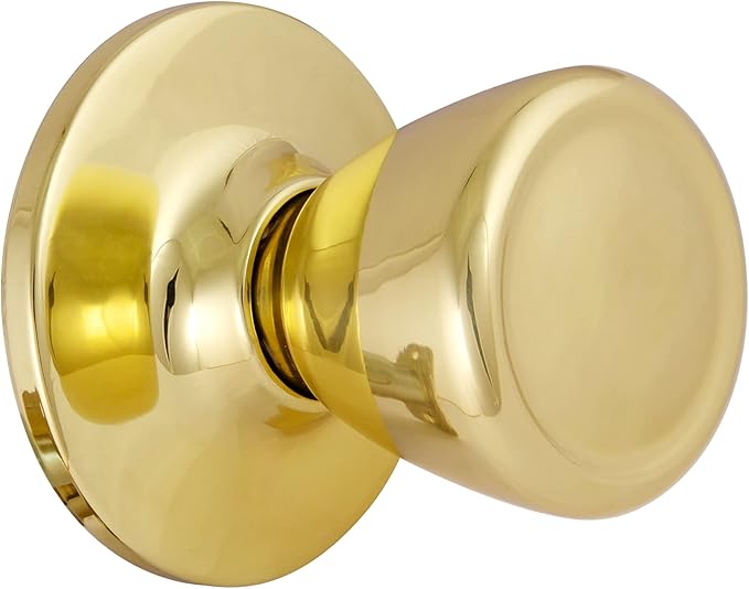 Design House Tulip Passage Door Knob for Hall and Closet, Fits Standard Doors, Polished Brass – Design House, 782730