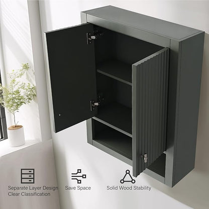 Vanity Art Vanity with Storage Cabinet & Shelves, Free-Standing Vanity with Soft-Closing Doors, Vintage Green, Golden Brushed Handware VA91-TC-VG-GB