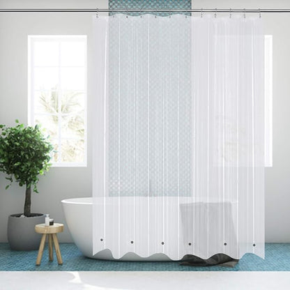 Mrs Awesome Shower Curtain Liner Heavy Duty with 6 Magnets Clear | Premium Thick PEVA, 12 Rustproof Grommets, Waterproof Plastic Shower Curtain Standard Size 72 x 72 inch for Bathroom