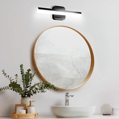 Yarra-Decor 16-inch LED Bathroom Vanity Light Bar,Vanity Lighting Fixtures for Mirror Illumination,Indoor Daylight White Wall Light 6000K (Black)