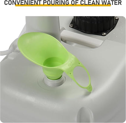 5 Gal Camping RV Potty, Portable Toilet and Sink Combo, White