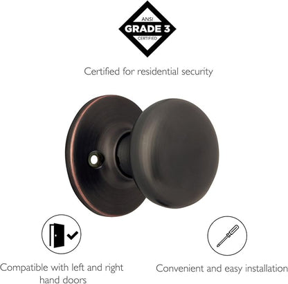 Design House 753434 Cambridge 2-Way Adjustable Dummy Door Knob, Oil Rubbed Bronze