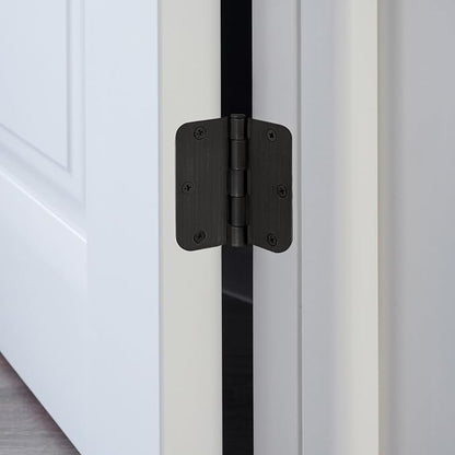 Design House Door Hinges for Interior Doors 6-Pack 3.5-inch x 3.5-inch – Rounded 5/8-inch Radius Steel Door Hinge – Oil Rubbed Bronze – Fits Standard Doors – Design House 189571