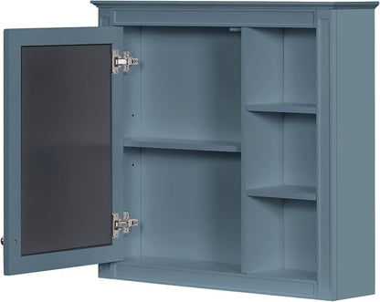 Merax 30 Inch Bathroom Vanity with Sink Set, Modern Bathroom Vanity Storage Cabinet with Matching Mirror Medicine Cabinet, Solid Wood Frame，Painted Finish, 2 Drawers and 1 Tip-Out Drawer, Indigo