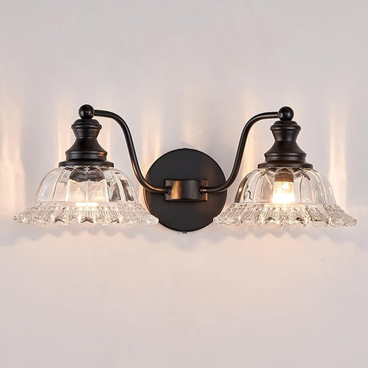 Farmhouse Bathroom Light Fixtures Black Vanity Lights for Bathroom 2 Light Vanity Light Fixtures