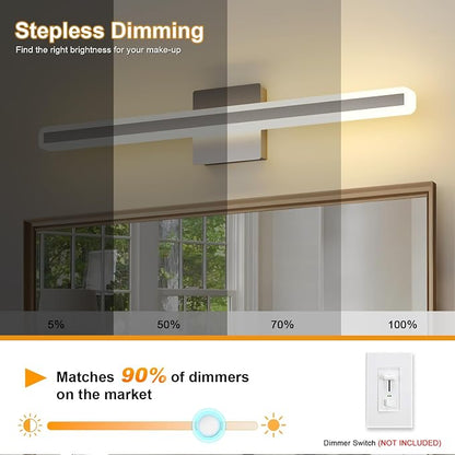 31.5 Inch Dimmable Bathroom Vanity Lights Over Mirror 5 Color Temperature Vanity Lighting Fixtures for Bath Brushed Nickel Bathroom Light fixtures Bar 5CCT