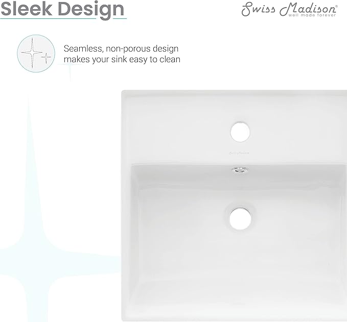 Swiss Madison SM-WS319 Claire Compact Ceramic Wall Hung Sink
