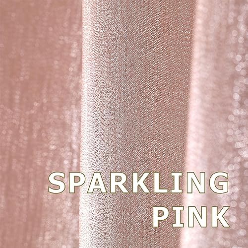 Blush Pink Glitter Shower Curtain: Waterproof Washable Quick Dry, 72Lx72W