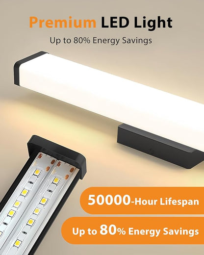 24" LED Vanity Light, 14W 5CCT Dimmable, Brushed Balck | Wall Bar Light, Rust & Moisture Resistant, Dimmable 2700K-5000K, Energy-saving, moisture-proof, Dresser Bathroom over Mirror