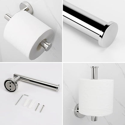 NearMoon 2 Pieces Bathroom Hardware Accessories, Towel Ring and Toilet Paper Holder- Stainless Steel Bath Towel Hanger and Hand Towel Holder, Wall Mounted (Chrome Finish)