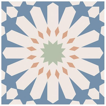MORCART 20PCS 7.87" x 7.87" Peel and Stick Floor Tile, DIY Vinyl Flooring | Blue and White Floral Look, Self-Adhesive, Removable and Waterproof Tile Sticker for Bathroom, Kitchen, Wall, Stairs