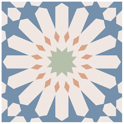 MORCART 40PCS 7.87" x 7.87" Peel and Stick Floor Tile, DIY Vinyl Flooring | Blue and White Floral Look, Self-Adhesive, Removable and Waterproof Tile Sticker for Bathroom, Kitchen, Wall, Stairs