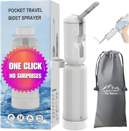 Travel Bidet, Portable Bidet Sprayer for Travel ONE NATURE 500mL IPX6 Waterproof Electric High Pressure Handheld Bidet Sprayer USB-C Rechargeable for Women Men Baby Bidet Peri Bottle Postpartum Clean