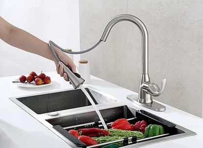 Frigidaire Alexis Single Handle Pull Down Kitchen Faucet, Brushed Nickel