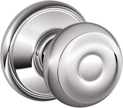 SCHLAGE F10GEO625 Georgian Hall and Closet Knob, Bright Chrome