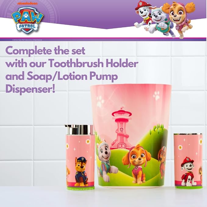 Paw Patrol Skye Kids Trash Can Wastebasket Bathroom/Bedroom, (Officially Licensed Product) by Franco