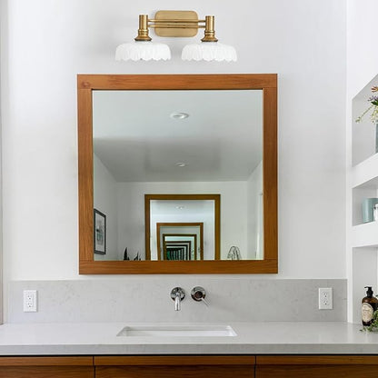 Modern 2 Light Bathroom Vanity Lights White Glass Lampshade Wall Sconces for Kitchen Dining Room Bedroom Hallway