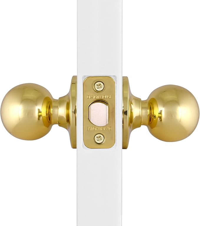 Design House 782912 Ball Passage Hall and Closet Door Knob, Polished Brass