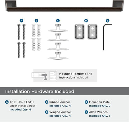 Amerock BH36023ORB | Oil Rubbed Bronze Towel Bar | 18 in (457 mm) Towel Rack | Mulholland | Bathroom Towel Holder | Bathroom Hardware | Bath Accessories