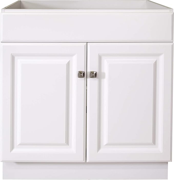 Design House 597153 Wyndham Unassembled Bathroom Vanity Cabinet Without Top, 30 x 21/2 Door, White